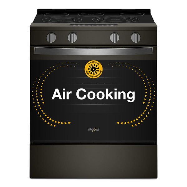 30" Gas Smart Range With Air Cooking Technology - Black Stainless