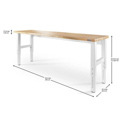 8' Adjustable Height Hardwood Workbench