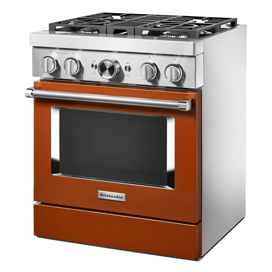 30'' Smart Commercial-Style Dual Fuel Range With 4 Burners - Scorched Orange