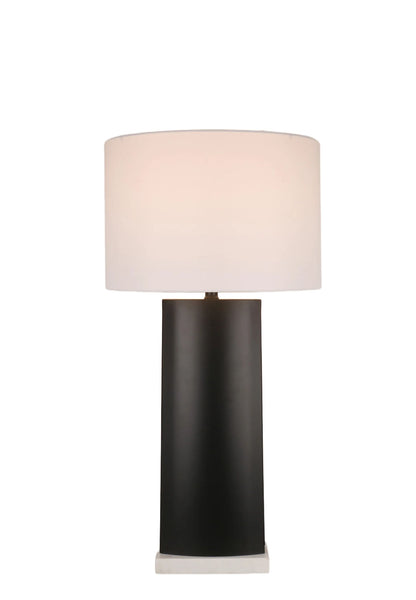 Monolith Aura Metal & Marble Table Lamp (Set of 2) - Matte Black / White Marble