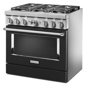 KitchenAid 36'' Smart Commercial-Style Dual Fuel Range With 6 Burners - Imperial Black