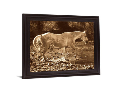 Sepia River Stroll - 28" x 34" Framed Wall Art