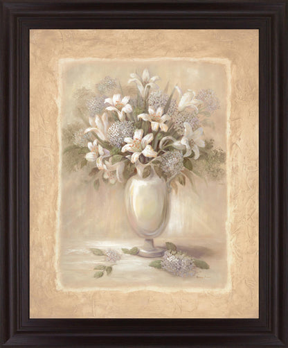 Ivory Blossom Vase - 28" x 34" Framed Wall Art