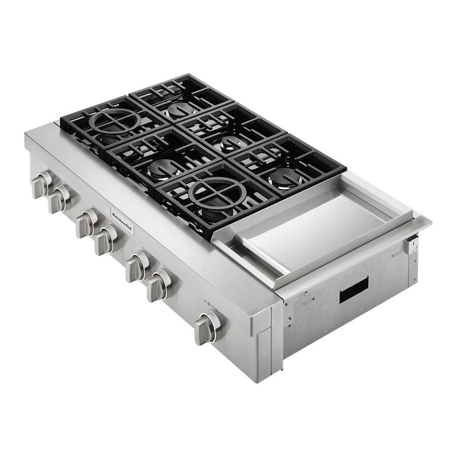 48'' 6-Burner Commercial-Style Gas Rangetop With Griddle - Stainless Steel