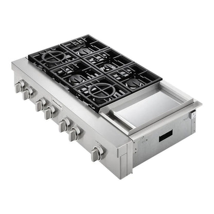 48'' 6-Burner Commercial-Style Gas Rangetop With Griddle - Stainless Steel