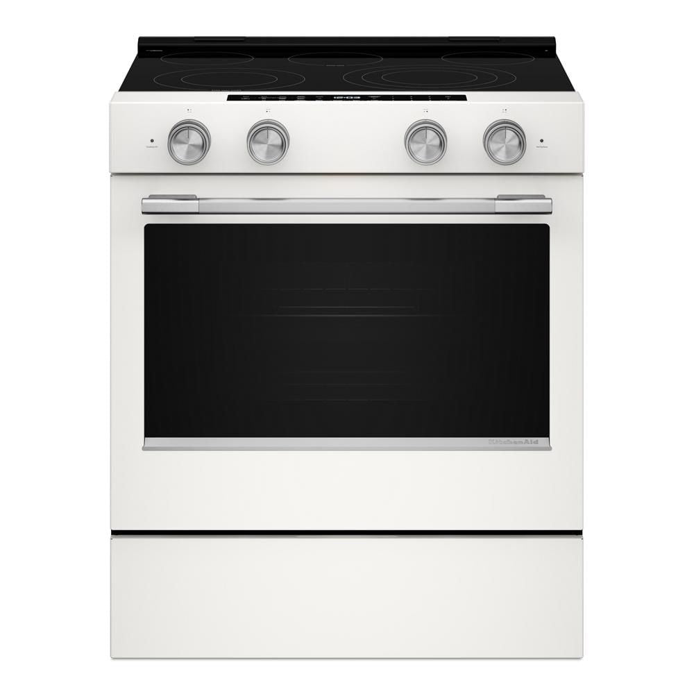 5.3 Cu. Ft. Smart Slide-In Electric Range With Two Even-Heat Hyper Elements And Convection Cooking Modes - Porcelain White