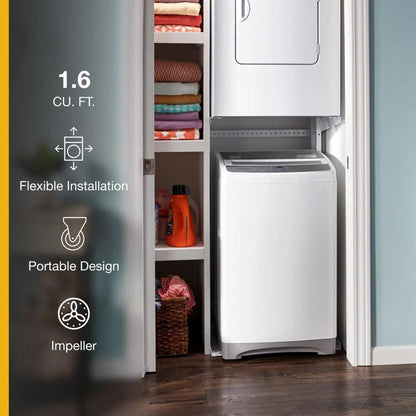 1.6 Cubic Feet Compact Top Load Washer With Flexible Installation