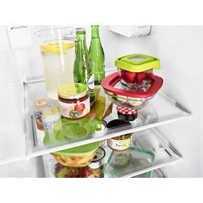 36" Wide Contemporary Handle Counter Depth Side-By-Side Refrigerator, 21 Cubic Feet - Gray