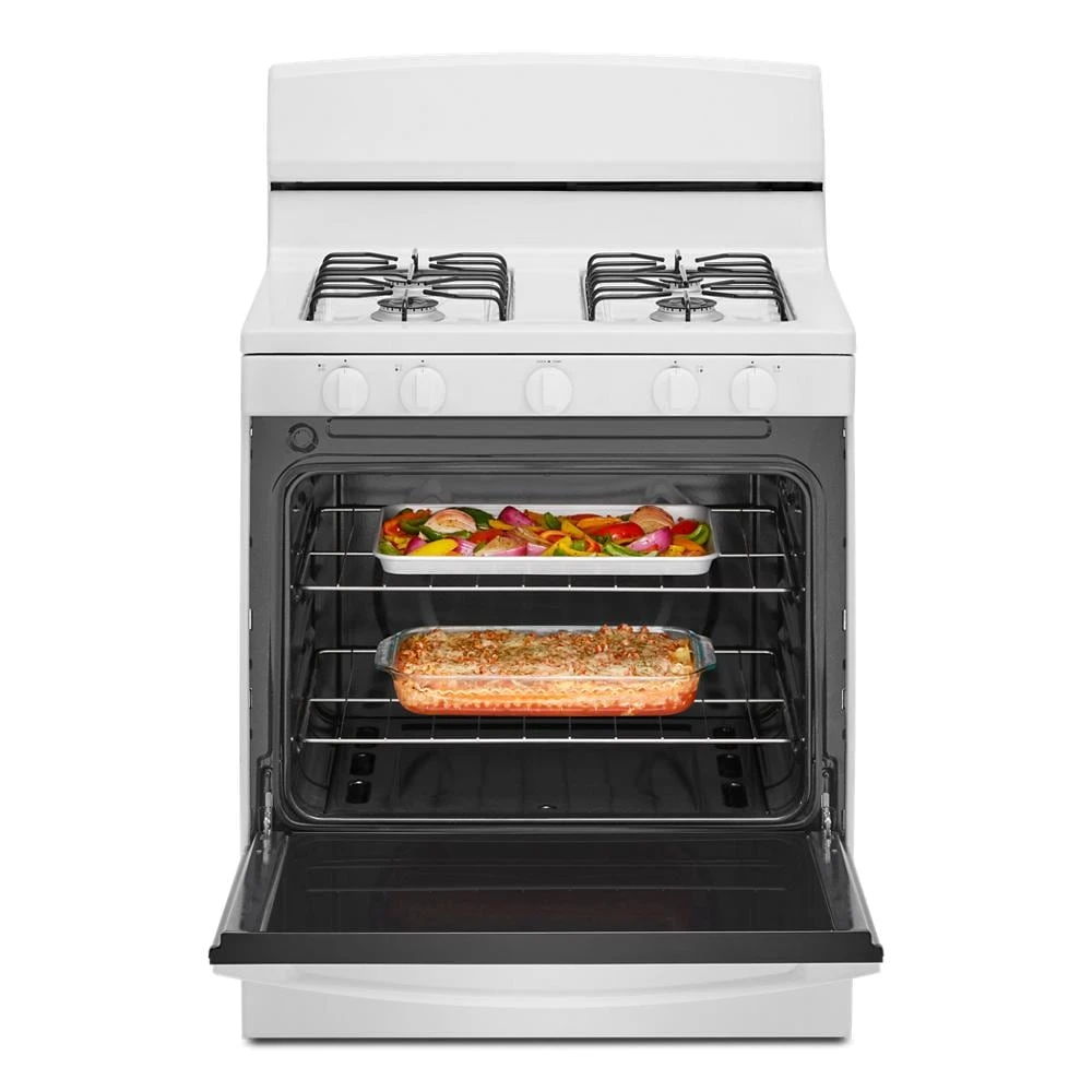 30" Gas Range With Easy-Clean Glass Door - White