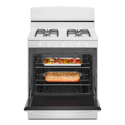 30" Gas Range With Easy-Clean Glass Door - White