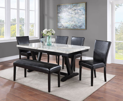 Tanner - 6 Piece Dining Room Set - White / Black