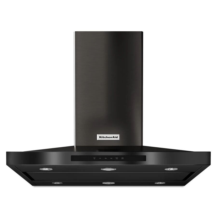 36" Island-Mount, 3-Speed Canopy Hood - Black Stainless Steel With PrintShield Finish