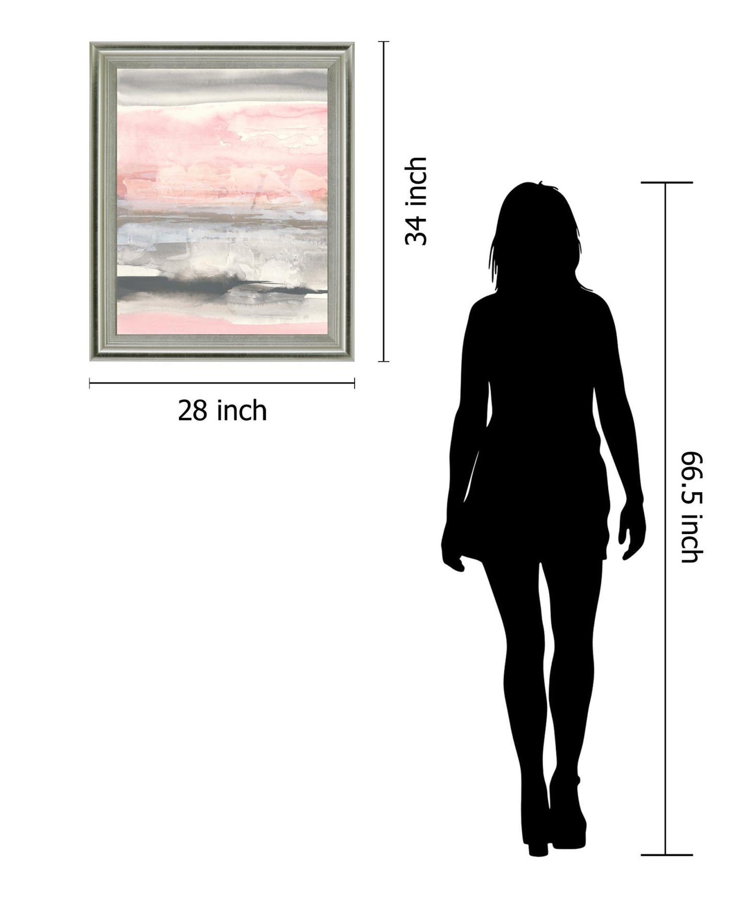 Blushed Horizon Mist - 28" x 34" Framed Wall Art