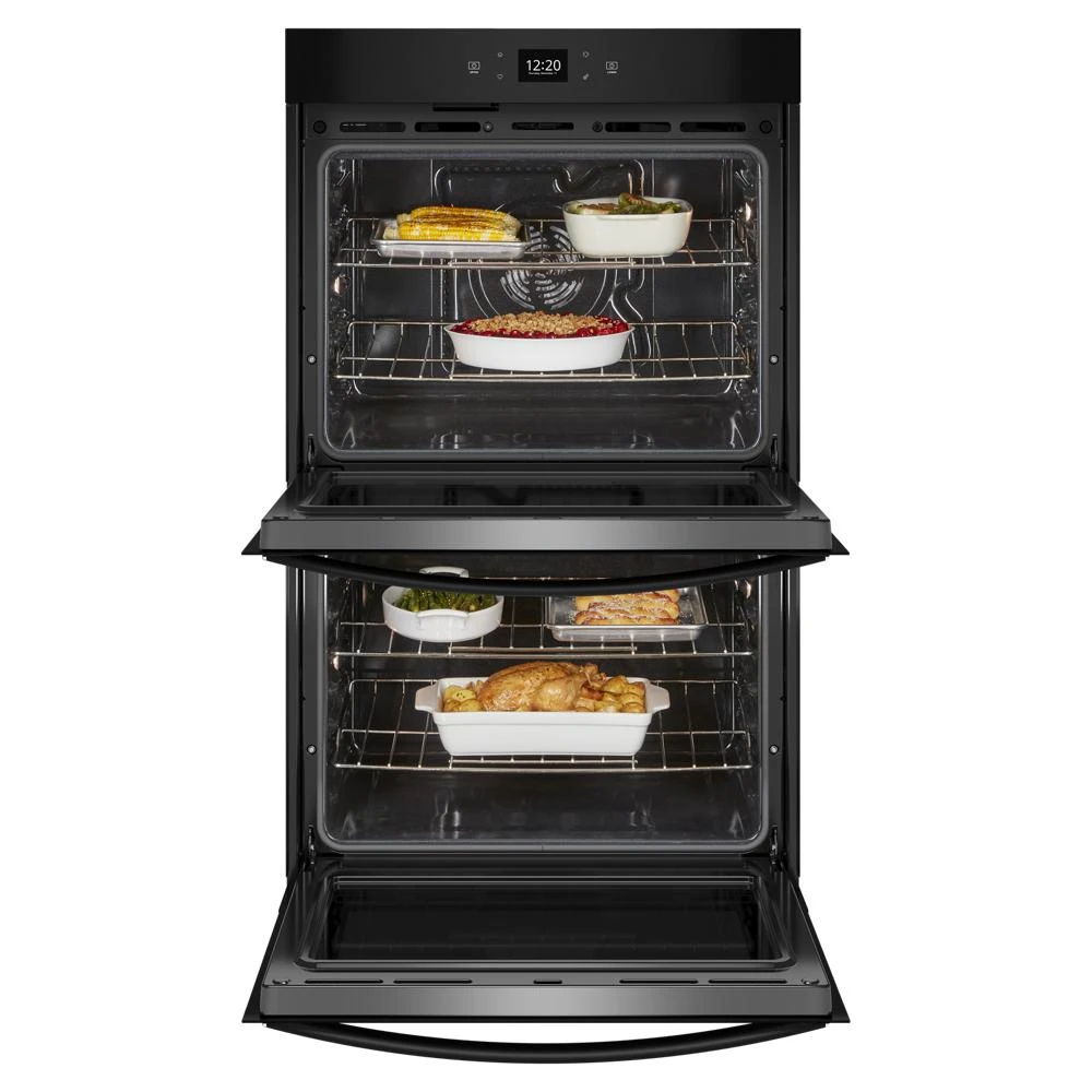 10.0 Total Cubic Feet Double Wall Oven With Air Fry When Connected - Black