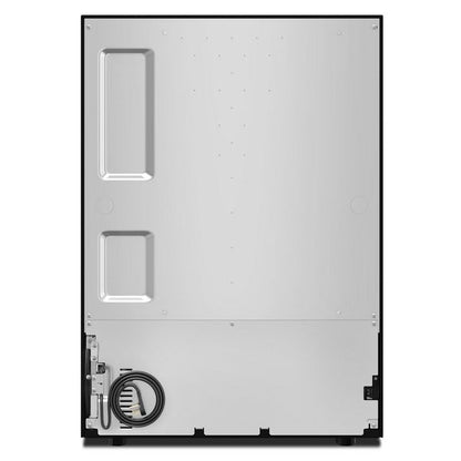 24" Beverage Center With Glass Door And Wood-Front Racks - PrintShield Stainless Finish