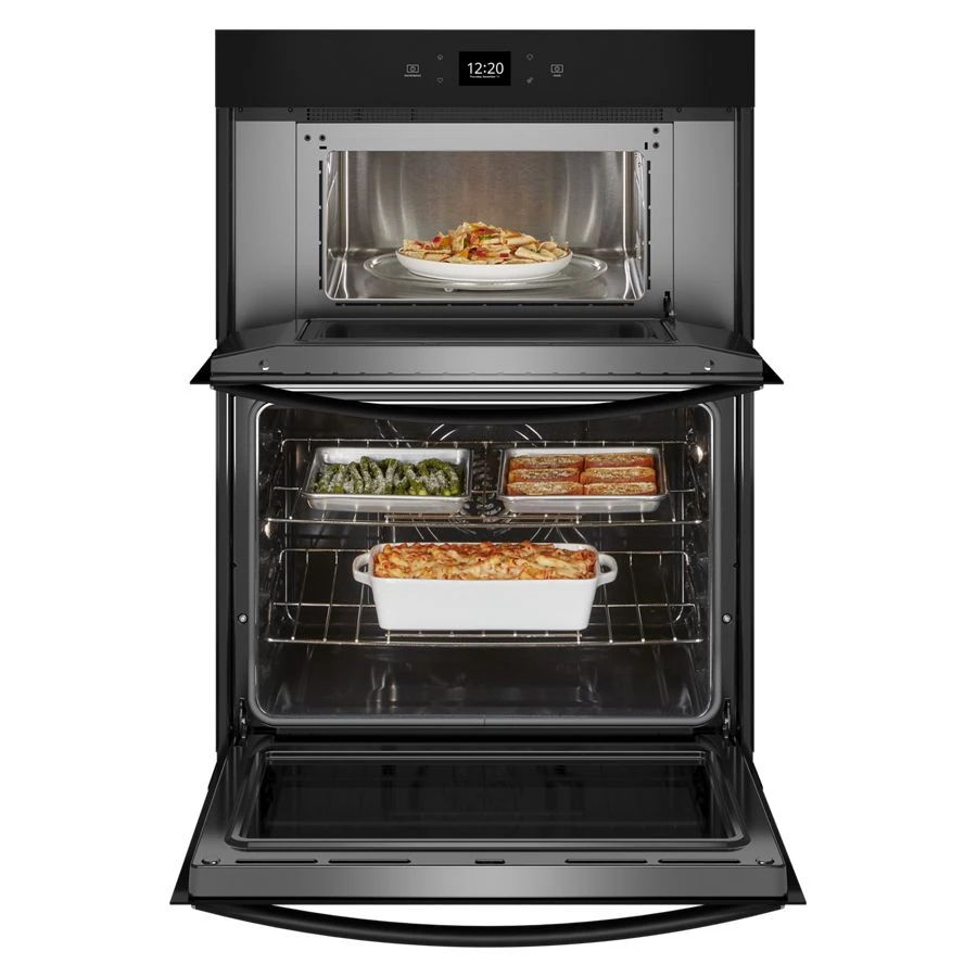6.4 Total Cubic Feet Combo Wall Oven With Air Fry When Connected - Black
