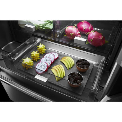 72” Counter-Depth French Door Refrigerator With Obsidian Interior - Stainless Steel