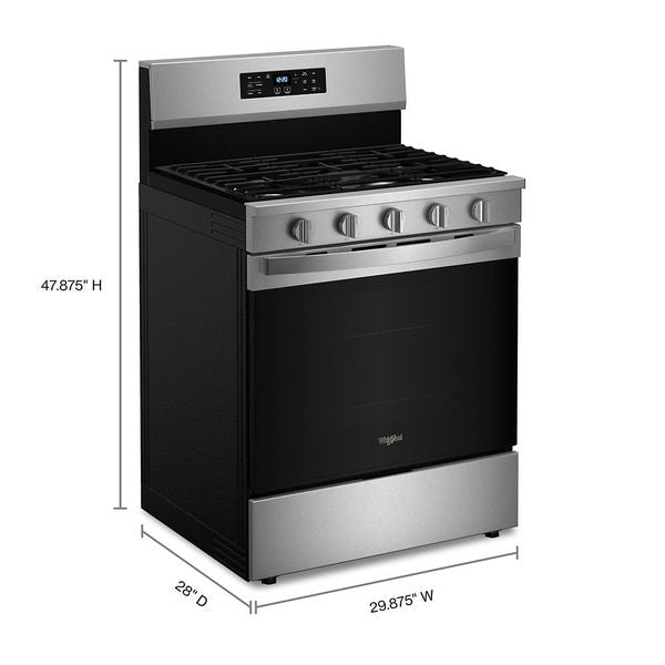 30" Gas Range With Air Cooking Technology, No Preheat Air Fry And Air Baking And Self Clean - Stainless Steel