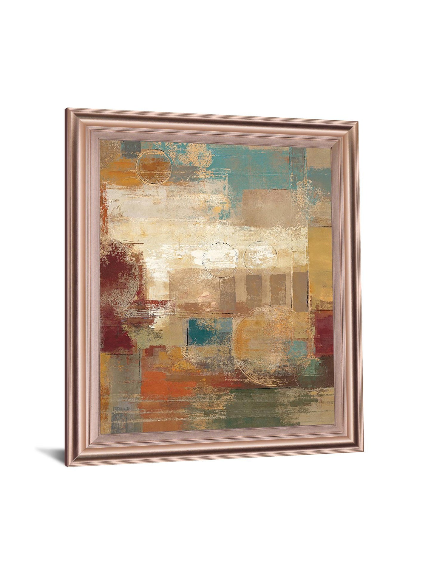 Golden Haze Geometry - 28" x 34" Framed Wall Art