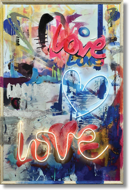 Radiant Heart Graffiti - 33" x 48" Framed Wall Art