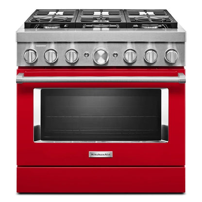 36'' Smart Commercial-Style Dual Fuel Range With 6 Burners - Passion Red