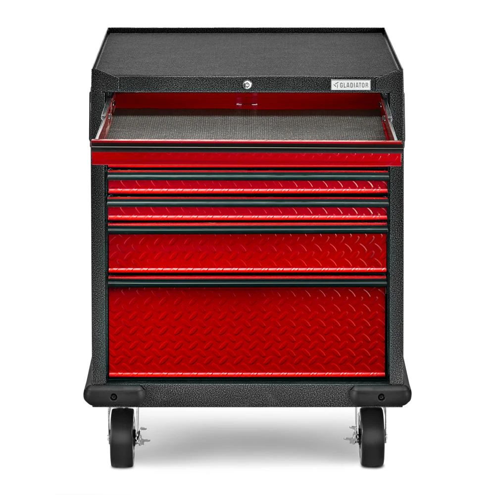 Premier Pre-Assembled 7 Drawer Modular Tool Storage Cabinet - Red Tread