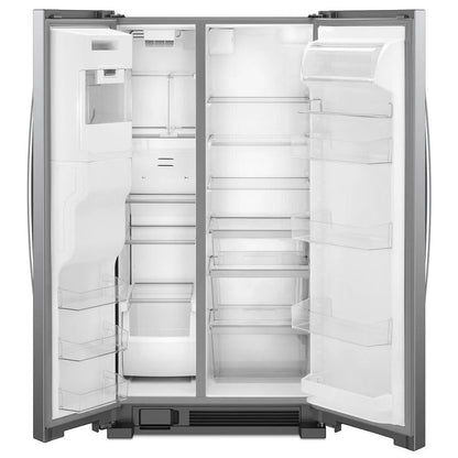 36" Wide Side-By-Side Refrigerator, 25 Cubic Feet - Fingerprint-Resistant Stainless
