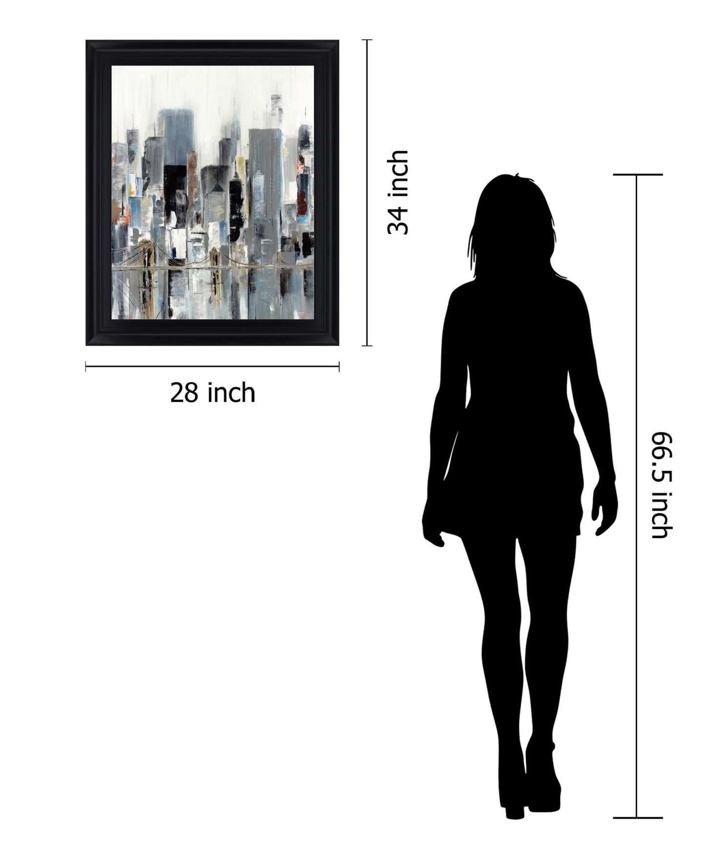 Misty Metropolis - 28" x 34" Framed Wall Art