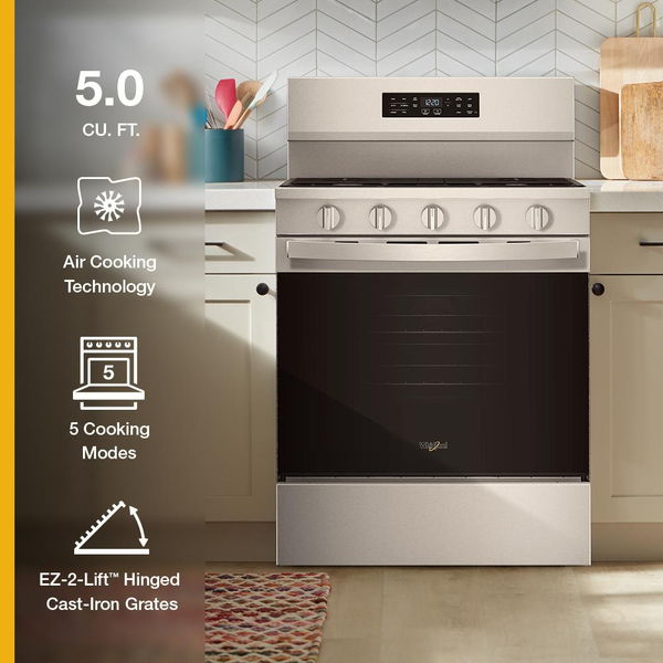 30" Gas Range With Air Cooking Technology And Ez-2-Lift Hinged Grates - Fingerprint Resistant Stainless Steel