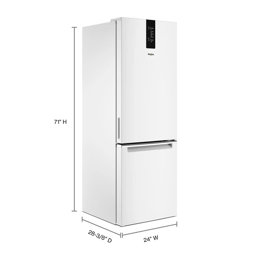 24" Wide Garage-Ready Bottom-Freezer Refrigerator, 12.9 Cubic Feet - White