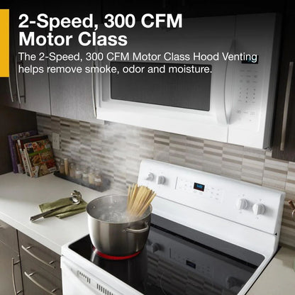 1.7 Cubic Feet Microwave Hood Combination With Electronic Touch Controls - White
