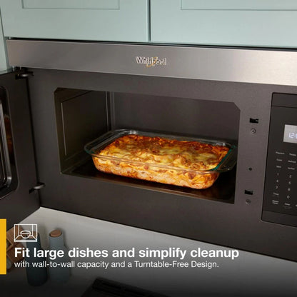 1.1 Cubic Feet Flush Mount Microwave With Turntable-Free Design - Black
