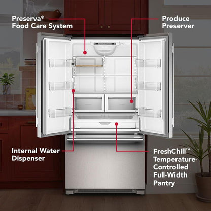 22 Cu. Ft. 36" Counter-Depth French Door Refrigerator With Internal Water Dispenser