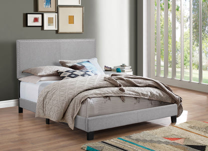 Erin - Twin Nailhead Bed - Gray