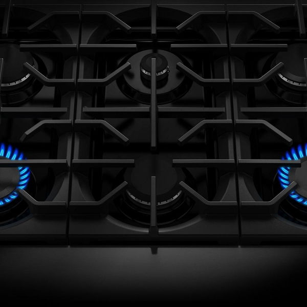 36" 6 Burner Commercial-Style Dual Fuel Range With No Preheat Air Fry Mode - Scorched Orange