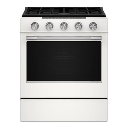 5.0 Cu. Ft. Smart Slide-In Gas Range With Convection Cooking Modes And 2-In-1 Burner - Porcelain White