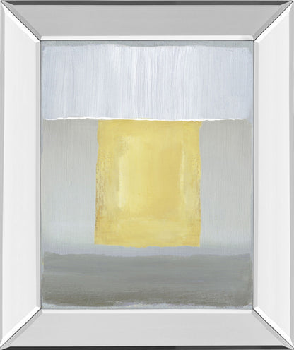 Halflight Il By Caroline Gold - Mirror Framed Print Wall Art - Yellow