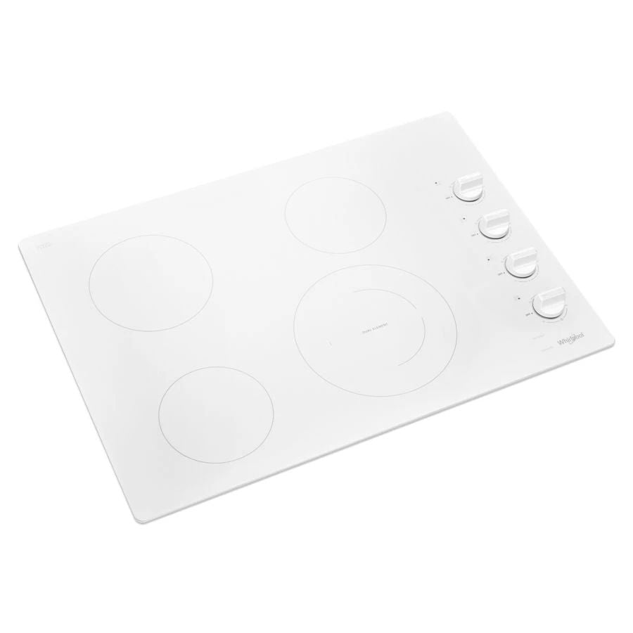 30" Electric Ceramic Glass Cooktop With Dual Radiant Element - White