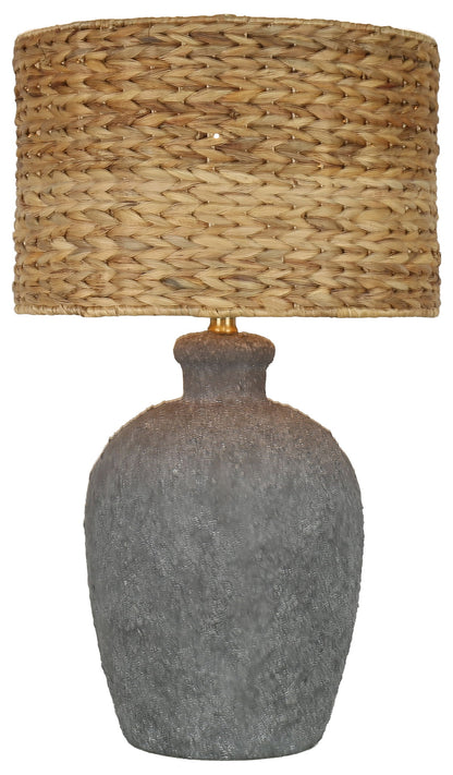 Ashen Grove - 28 X 16 - Ceramic Table Lamp - Weathered Charcoal Stone