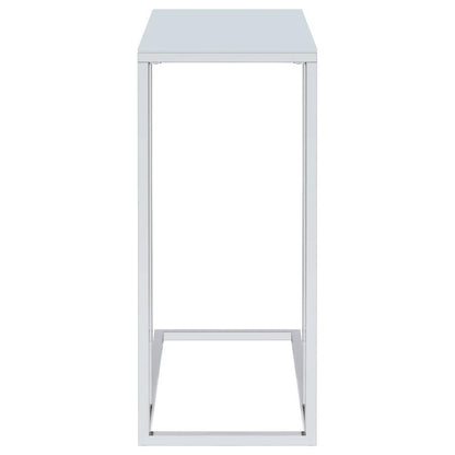 Stella - Glass Top C-Shaped Sofa Side Table - Chrome