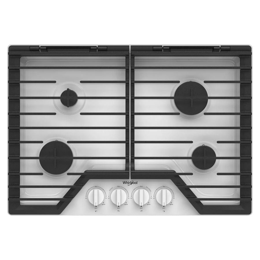 30" Gas Cooktop With Ez-2-Lift Hinged Cast-Iron Grates - White