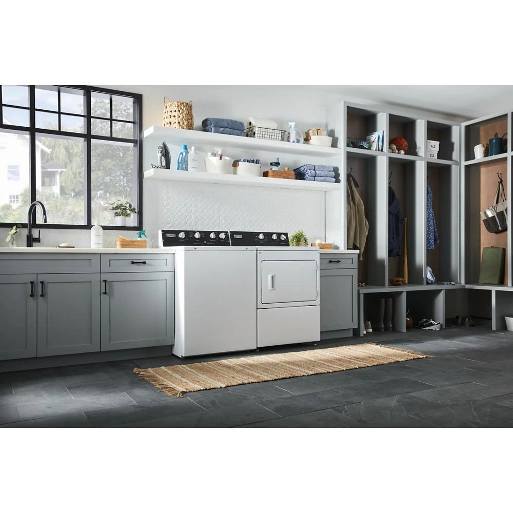 Commercial-Grade Residential Electric Dryer - 7.4 Cubic Feet - White