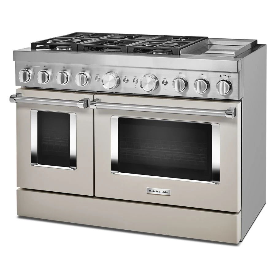 48'' Smart Commercial-Style Dual Fuel Range With Griddle - Milkshake