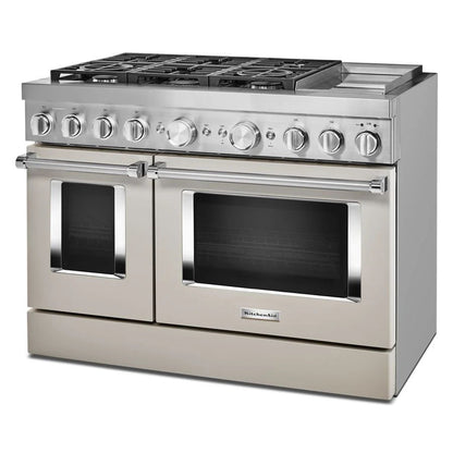 48'' Smart Commercial-Style Dual Fuel Range With Griddle - Milkshake