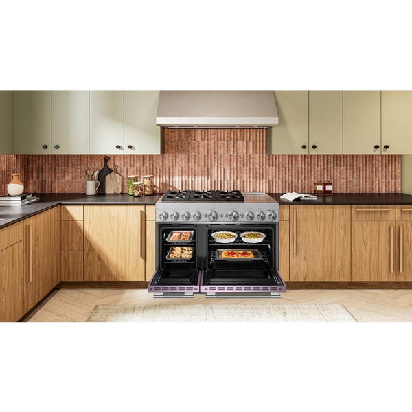 48" 6 Burner Commercial-Style Dual Fuel Range With Griddle - Wildflower