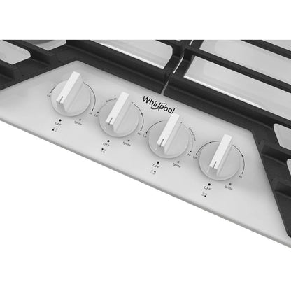 30" Gas Cooktop With Ez-2-Lift Hinged Cast-Iron Grates - White