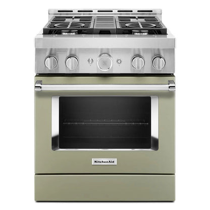 30'' Smart Commercial-Style Gas Range With 4 Burners - Avocado Cream