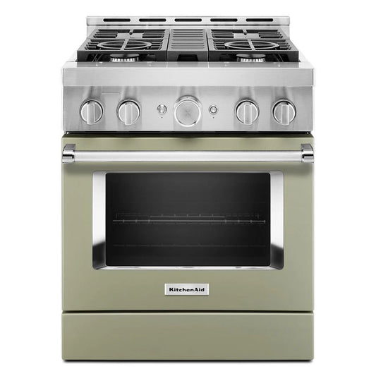 30'' Smart Commercial-Style Gas Range With 4 Burners - Avocado Cream