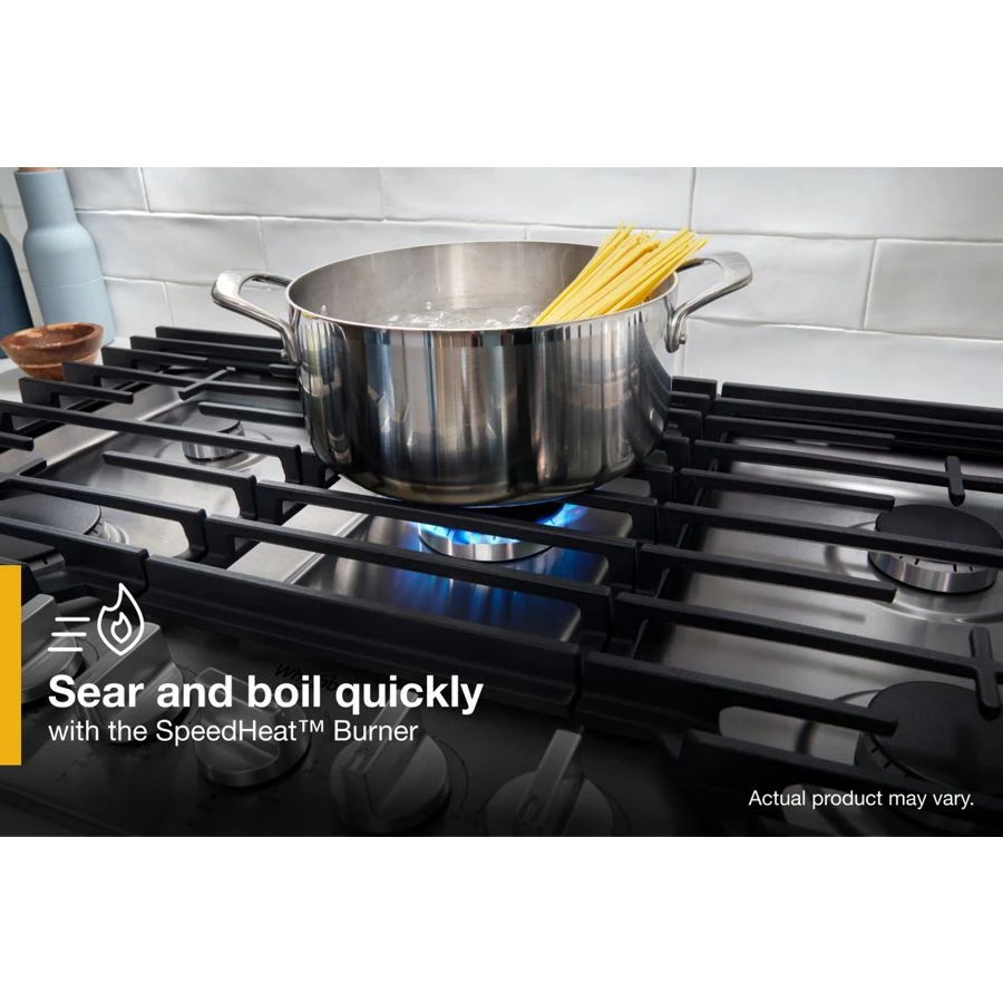 36" Gas Cooktop With 5 Burners And Ez-2-Lift Hinged Cast-Iron Grates - Stainless Steel