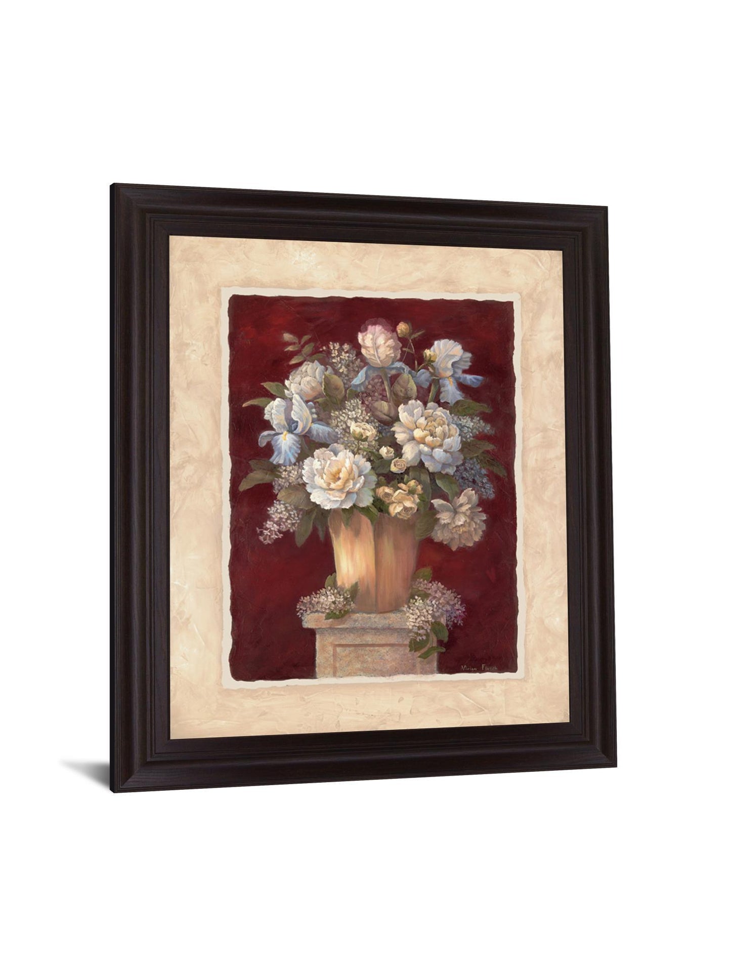 Crimson Petal Harmony - 28" x 34" Framed Wall Art